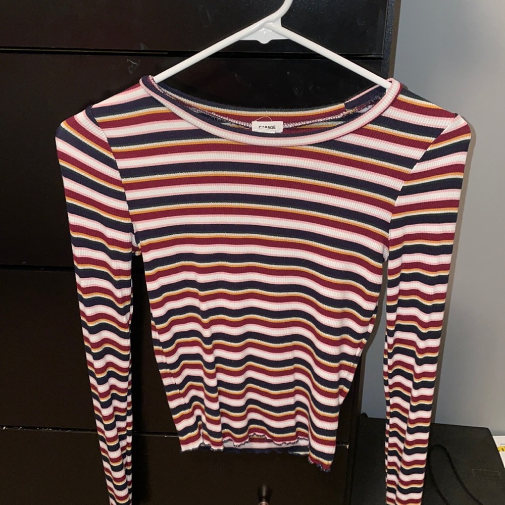 Garage brand tight-fit ribbed long sleeve